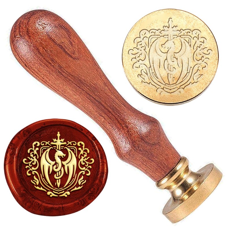 Wax Seal Stamp Set - 1 Stück Drachen Schwert Wachssiegel Stempel