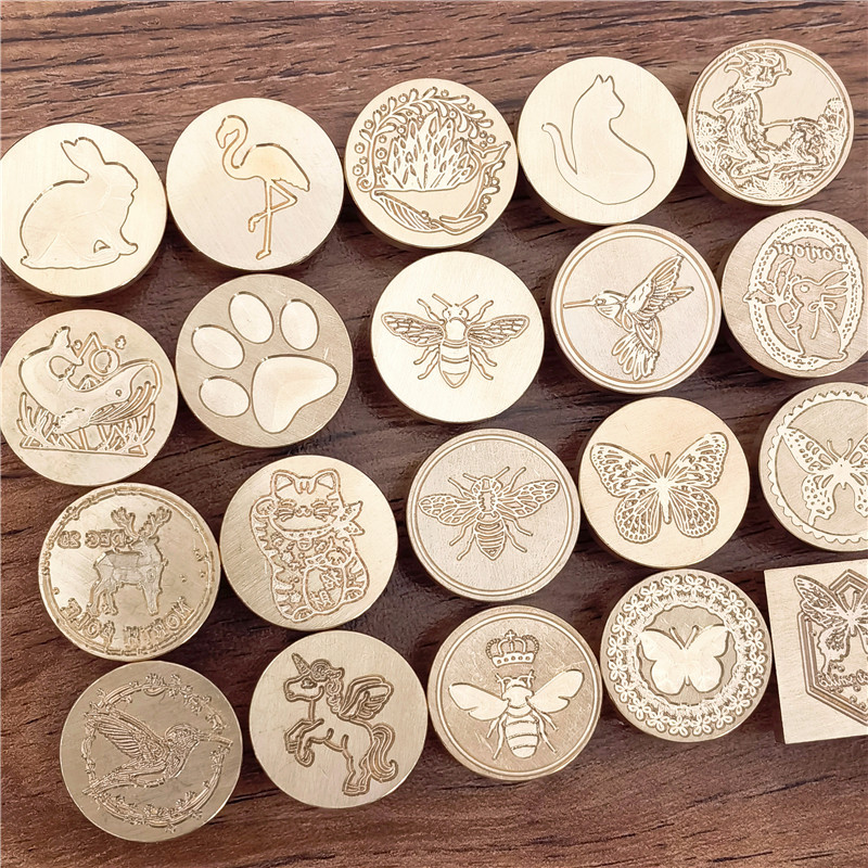 Wax Seal Stamp Set - Wachssiegel-Stempelkopf mit Schmetterling-, Tier-, Vogel-, Katzen-,