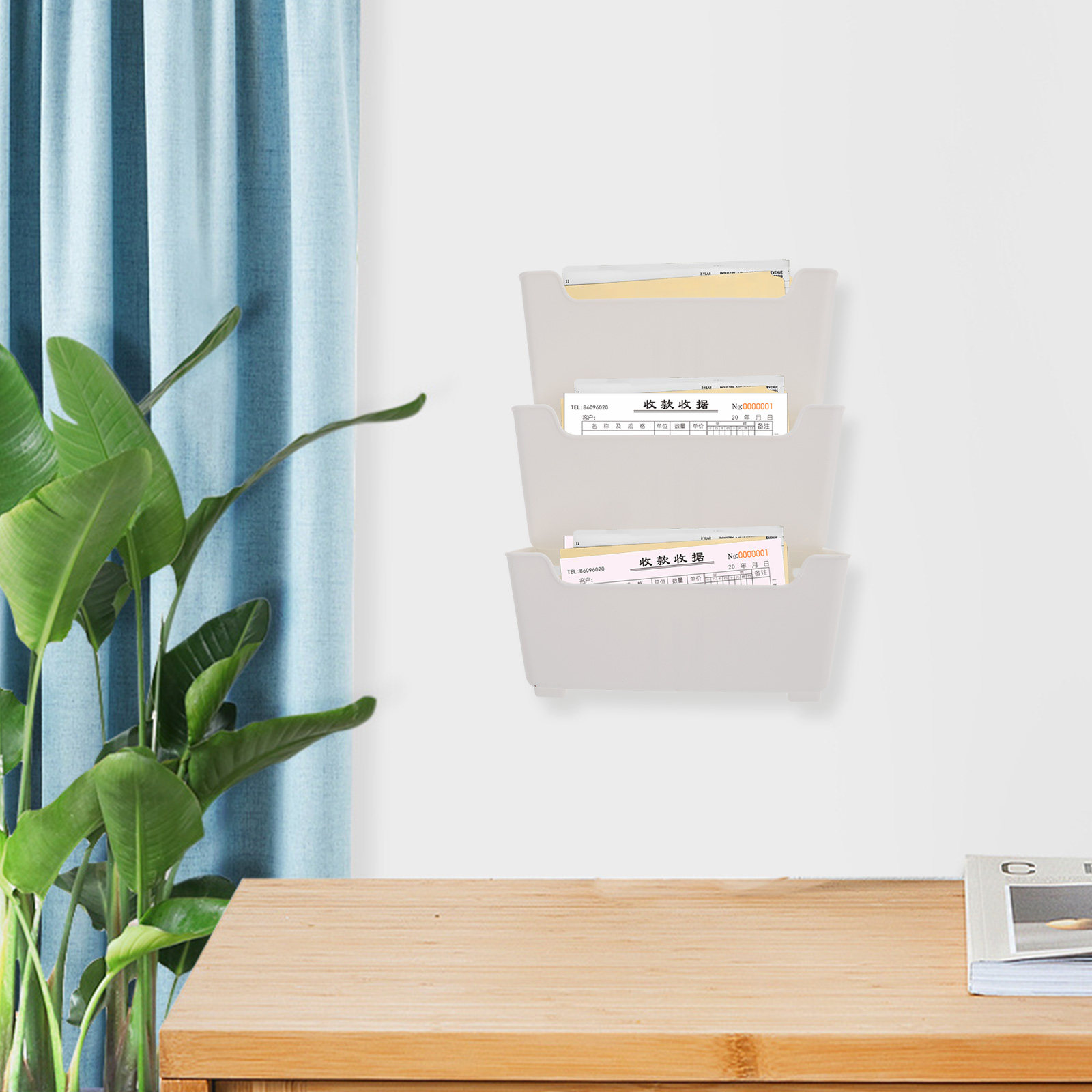 Magazine Holder Rack - 1 Set Wand-Aktenorganizer, transparenter, hängender Wand-Aktenhalter,