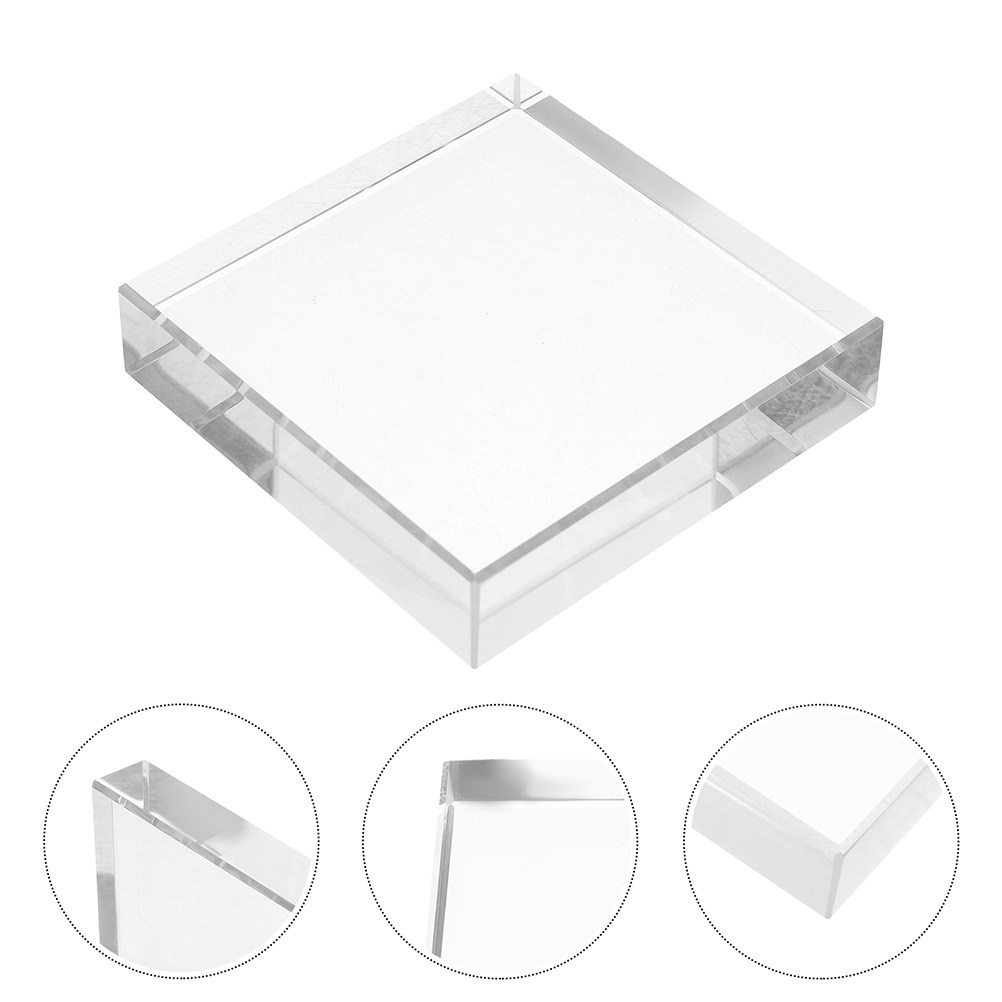 Paper Weight Crystal - Klarer Kristall-Quadrat-Papierdrückstein, Schwerer Schreibtisch-Ornament für Büro,