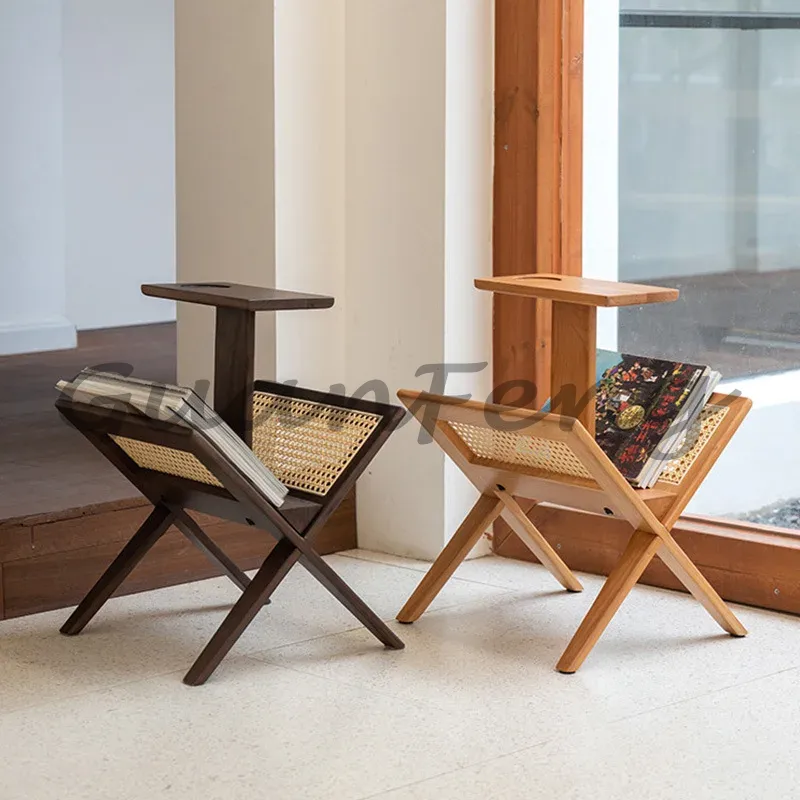 Stilvolles Massivholz-Rattan-A – Magazine Holder Rack Bewertung und Preis